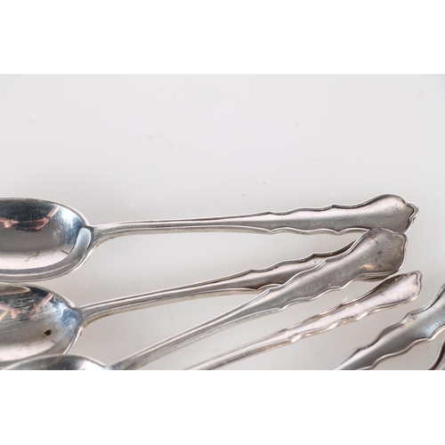 482 - Set of seven Geo. V silver teaspoons with sugar tongs, London 1920, gross 86g.