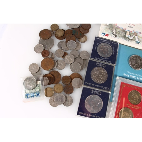 493 - Various GB and world coinage together with Grants whisky medallion pack, GB commemorative coins etc.