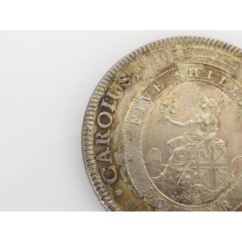 250 - United Kingdom. George III, (1760-1820) 1804 Bank of England error silver five shilling / dollar, ov... 