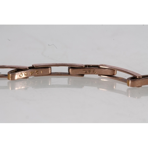 514 - 9ct gold expanding flex link watch bracelet, 4.3g.