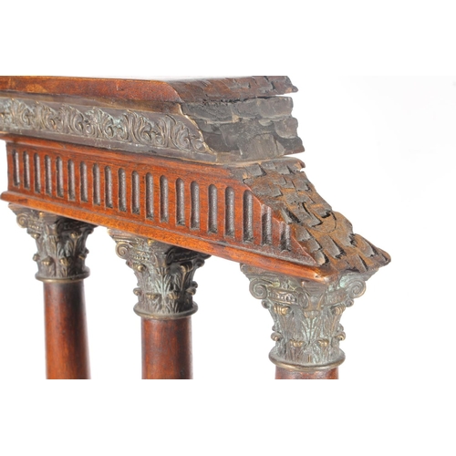 148 - Hardwood, resin, marble and metal model of Corinthian columns, 56cm high.