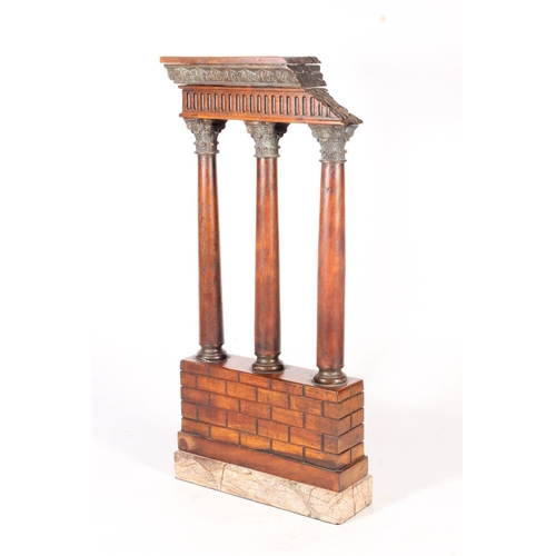 148 - Hardwood, resin, marble and metal model of Corinthian columns, 56cm high.