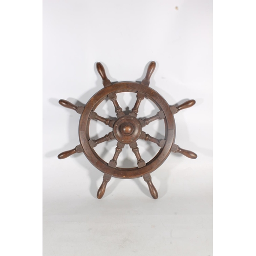 20 - Oak ship's wheel, 75cm diameter.