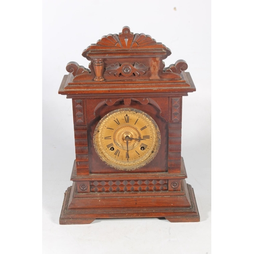 210 - Oak cased mantel clock.