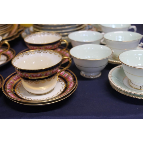 26 - Paragon China rose and gilt decorated teaset, another Paragon China part teaset and Noritake jewelle... 