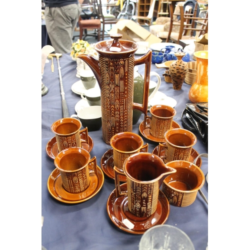 58 - Portmeirion treacle glaze Totem coffee set.