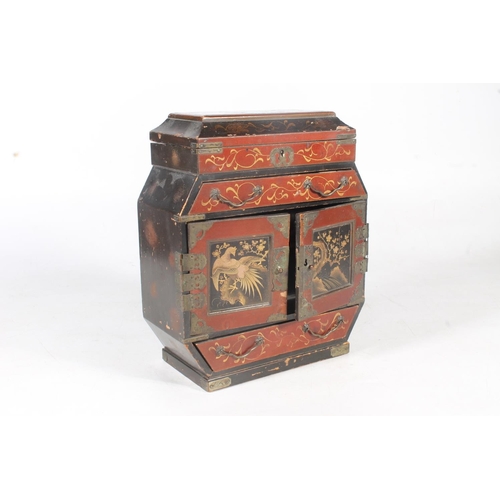 6 - Japanese lacquer and gilt jewellery casket, 28cm high.