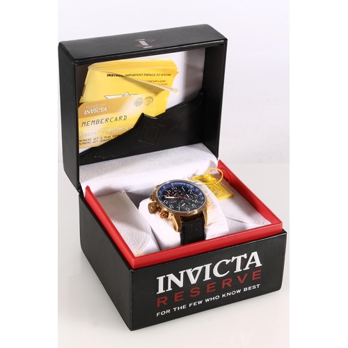 500 - Gents Invicta Reserve chronograph wristwatch, boxed with papers.