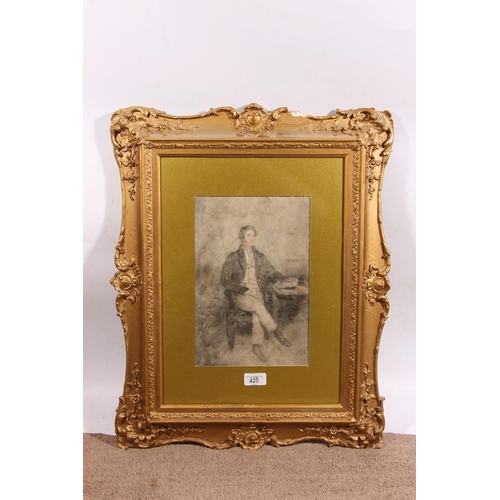 529 - 19TH CENTURY SCHOOL, portrait of William Clarke, pencil drawing, signed indistinctly William Bedoes?... 