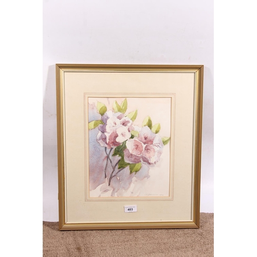 533 - JOHN D HENDERSON, still life botanical study, watercolour, signed and dated 1988 lower right, 30cm x... 