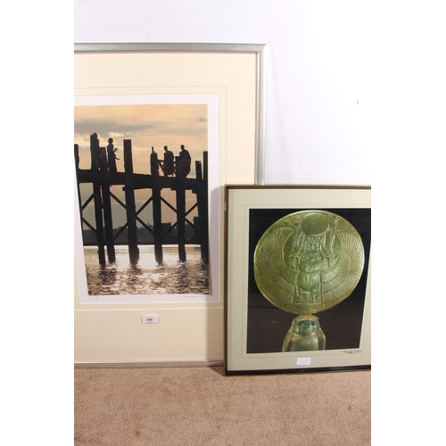 546 - ROGER WOOD, The Solar Hawk Egyptian figure, photographic print, 38cm x 30cm, frame 50cm x 42cm also ... 