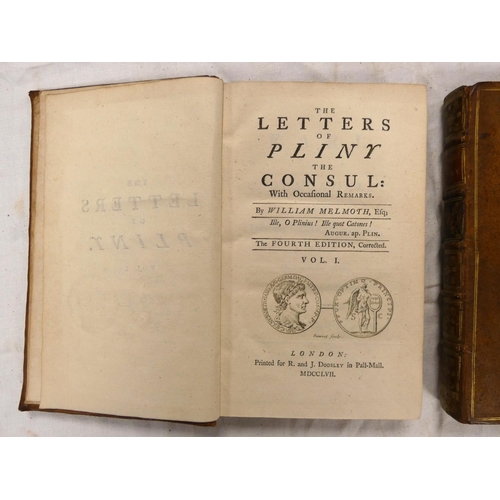 100 - MELMOTH WILLIAM (Ed).  The Letters of Pliny. 2 vols. Half titles. Title vignettes. Calf, f... 