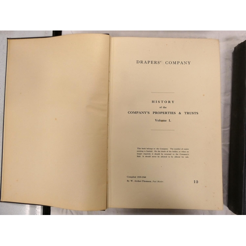 14 - DRAPERS' COMPANY.  History of the Company's Properties & Trusts. 2 vols. Plates. Folio... 