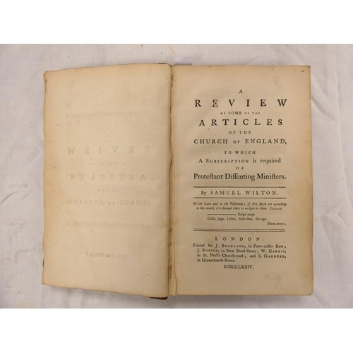 19 - WILTON SAMUEL.  A Review of Some of the Articles of the Church of England to Which a Subsc... 