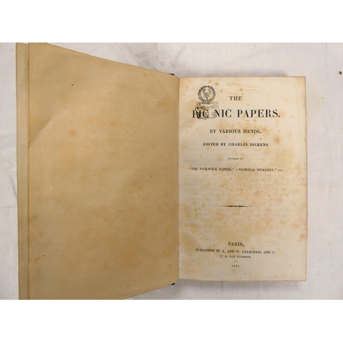 20 - DICKENS CHARLES (Ed).  The Pic Nic Papers by Various Hands. Nice green half calf, marbled ... 