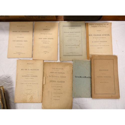 22 - U.S.A. - Pamphlets, Politics & Local History. 22 various items incl. Rufus Choate, A Discou... 