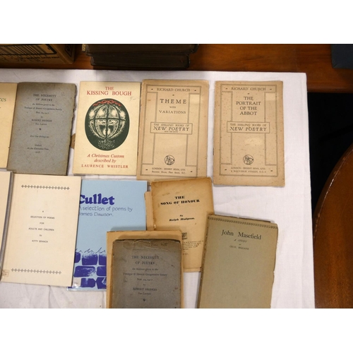 23 - 20th Century Poetry & Literature.  17 various items incl. Bridges, Eliot, Church, Hodg... 