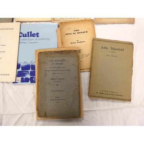 23 - 20th Century Poetry & Literature.  17 various items incl. Bridges, Eliot, Church, Hodg... 