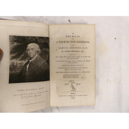 26 - BOSWELL JAMES.  The Journal of a Tour to the Hebrides with Samuel Johnson. 2 eds. Eng. fro... 