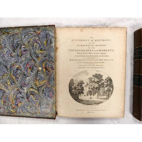 34 - LYSONS DANIEL.  The Environs of London. Vol. 1, Counties of Surrey, Kent, Essex & Hert... 