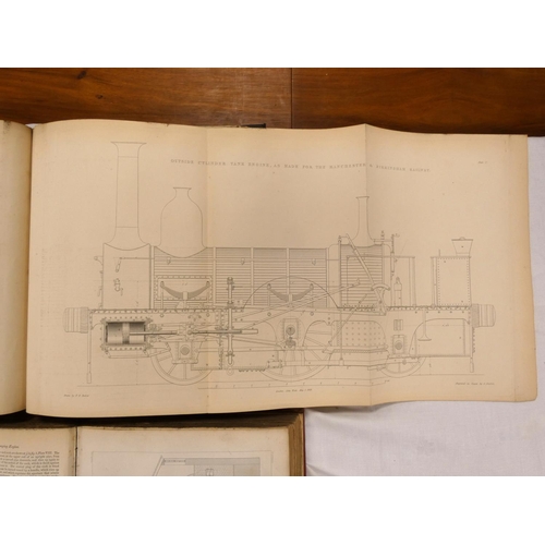 49 - BOURNE JOHN.  A Treatise on the Steam-Engine. Eng. plates & text illus. Quarto. Rebound red clot... 