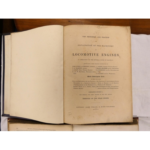 49 - BOURNE JOHN.  A Treatise on the Steam-Engine. Eng. plates & text illus. Quarto. Rebound red clot... 