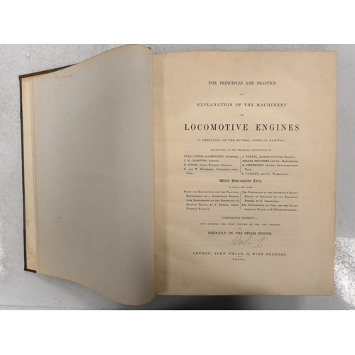 49 - BOURNE JOHN.  A Treatise on the Steam-Engine. Eng. plates & text illus. Quarto. Rebound red clot... 