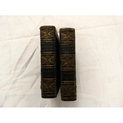 54 - SCHAEFER G. H. (Ed).  Corpus Poetarum Graecorum. 4 vols. in two. 16mo. Dark morocco extra,... 