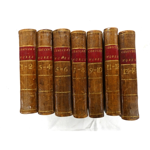 57 - CHAUCER GEOFFREY.  The Poetical Works. 14 vols. in seven. Eng. frontis & general title... 