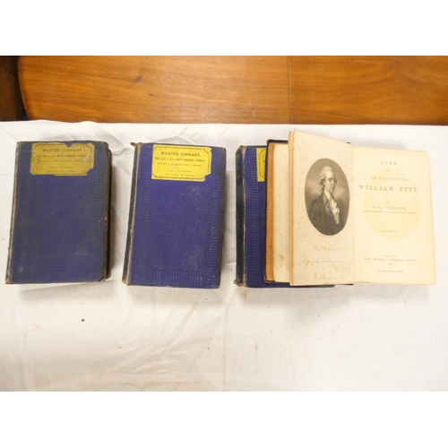 62 - STANHOPE EARL.  Life of William Pitt. 4 vols. Eng. frontis. Well worn cond. in blue cloth ... 