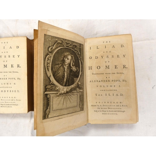 76 - POPE ALEXANDER.  The Iliad & Odyssey of Homer, Translated from the Greek. 2 vols. Eng.... 