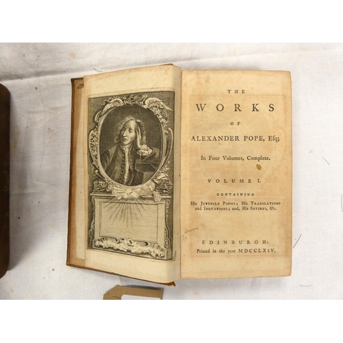 77 - POPE ALEXANDER.  The Works in Four Volumes Complete. 4 vols. Eng. frontis. 12mo. Calf. Edinburgh, 17... 