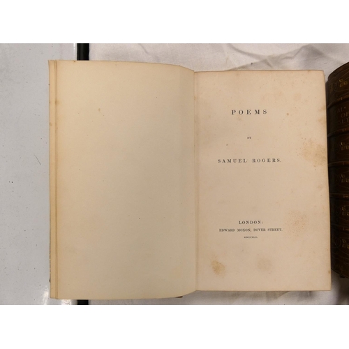 80 - ROGERS SAMUEL.  Poems. Eng. vignettes. Fine calf gilt with urns of flowers to the brds., s... 