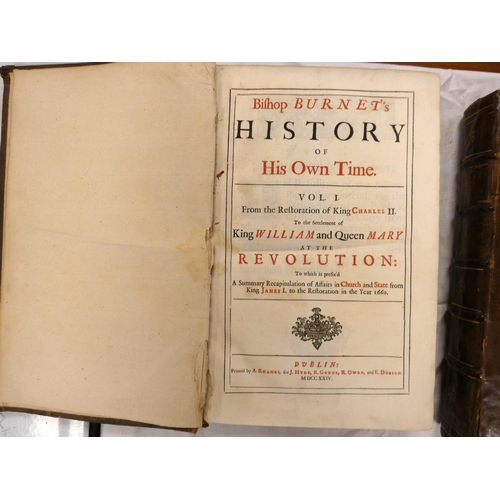 83 - BURNET BISHOP G.  History of His Own Time. 2 vols. Rubricated titles. Folio. Calf, vol. 2 ... 