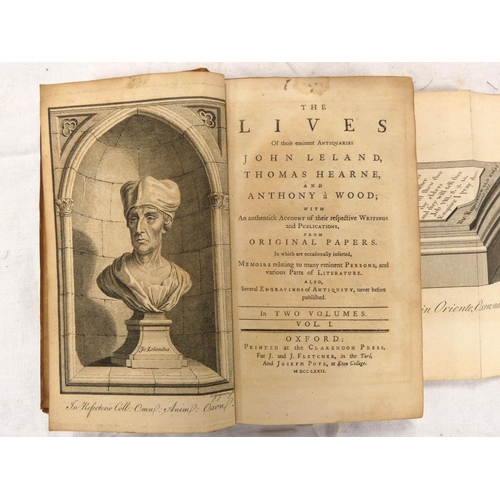 86 - (HUDDESFORD WILLIAM. Ed.).  The Lives of Those Eminent Antiquaries John Leland, Thomas Hea... 