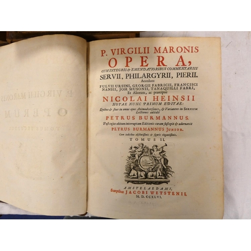 92 - VIRGIL.  Opera, Cum Integris & Emendatioribus Commentariis. 4 vols. Half titles. Eng. ... 