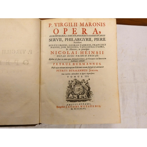 92 - VIRGIL.  Opera, Cum Integris & Emendatioribus Commentariis. 4 vols. Half titles. Eng. ... 