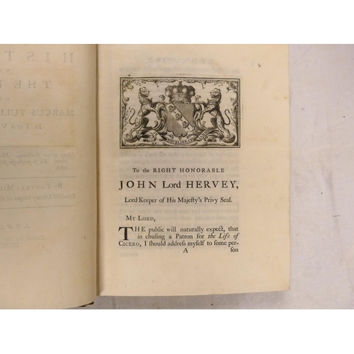 93 - MIDDLETON CONYERS.  The History of the Life of Marcus Tullius Cicero. 2 vols. Port. vignet... 