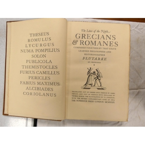 96 - PLUTARCH.  North's Plutarch, The Lives of the Noble Grecians & Romanes. 5 vols. Ltd. e... 