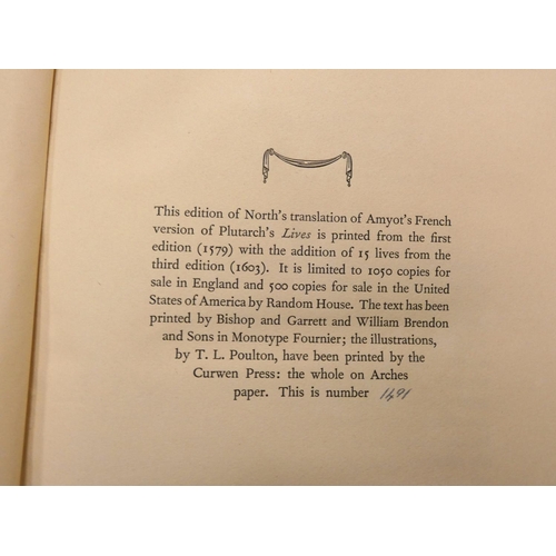 96 - PLUTARCH.  North's Plutarch, The Lives of the Noble Grecians & Romanes. 5 vols. Ltd. e... 