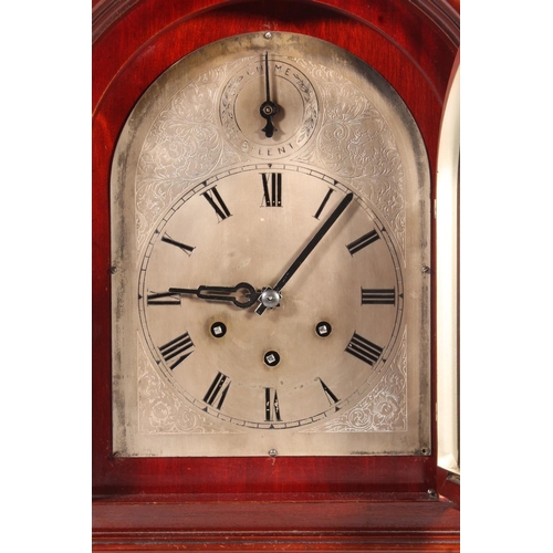 230 - Gustav Becker arch top mantel clock, with chime and silent dial.