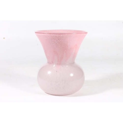 245 - Vasart pink Art Glass vase, 19cm high.