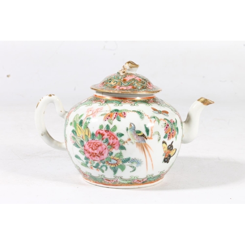 249 - Chinese early 20th century small Canton enamel famille rose teapot, 11cm high.