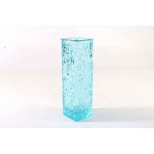 288 - Mid-20th century textured rectangular Art Glass vase, 22cm high.