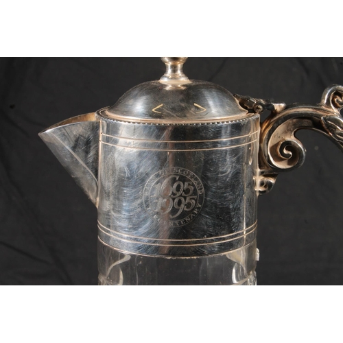 291 - Edinburgh Crystal glass and silver-plated claret jug celebrating the 1995 tercentenary of The Bank o... 