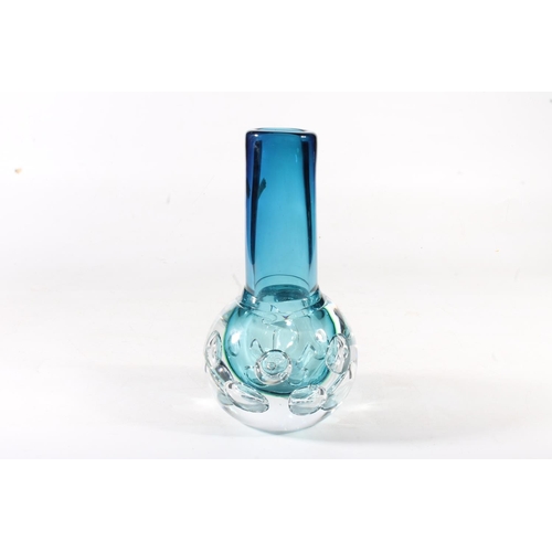 295 - Czech Svoboda Karlov pale blue Art Glass vase, 27cm high.