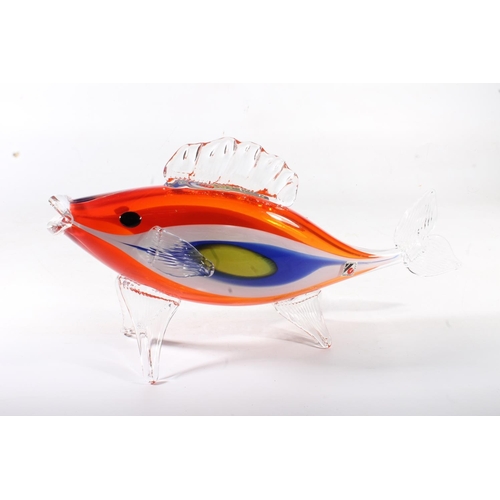 298 - Czech Svoboda Karlov Art Glass fish sculpture, 29cm high.