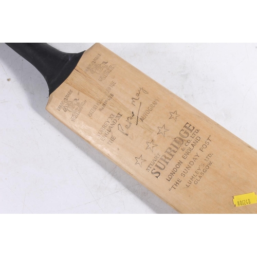 313 - Stuart Surridge & Co. cricket bat with Peter May facsimile autograph.