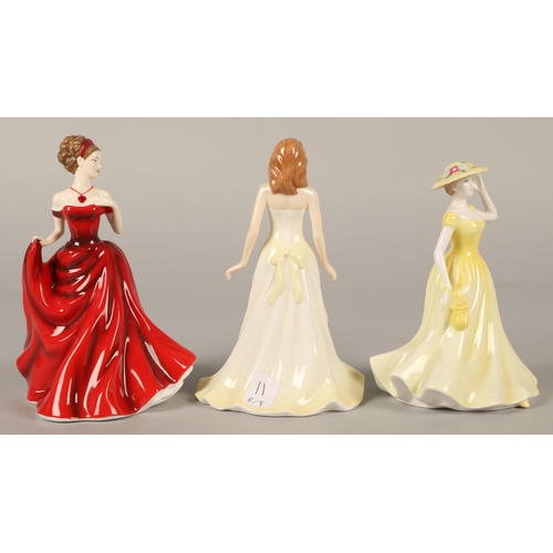 11 - Three Royal Doulton figurines to include For My Love HN5158, Spring Time HN4586, and Gemstone Collec... 