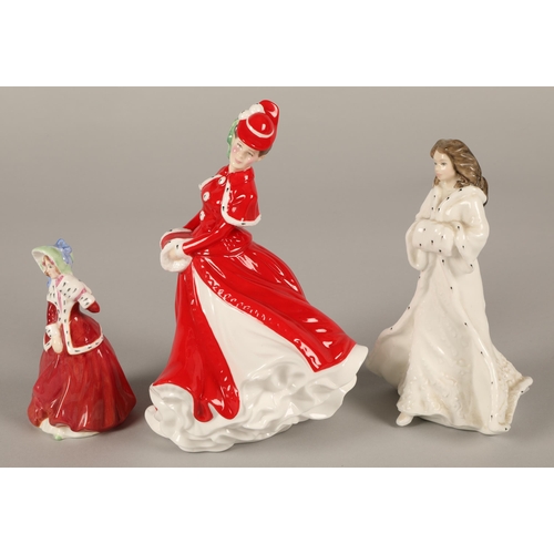 6 - Three Royal Doulton figurines to include Christmas Celebrations HN4721, Christmas Day HN3488, and Ch... 